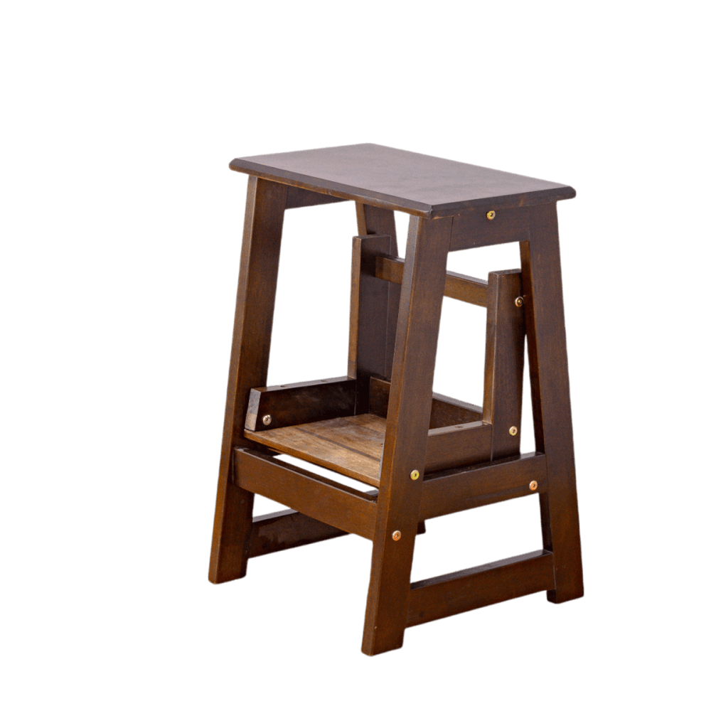 บันไดไม้ยางพารา 2 ขั้น ประกอบส่ง Evergreen Furniture SLST-55  40x43x55ซม. สีน้ำตาลเข้ม